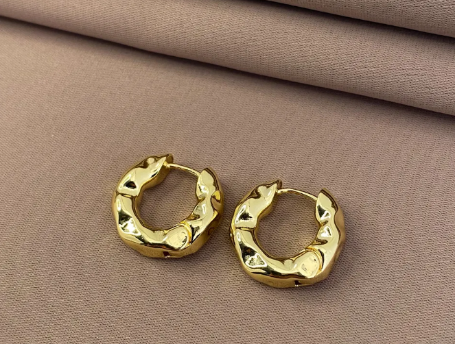 Gold Lava Hoop Earrings
