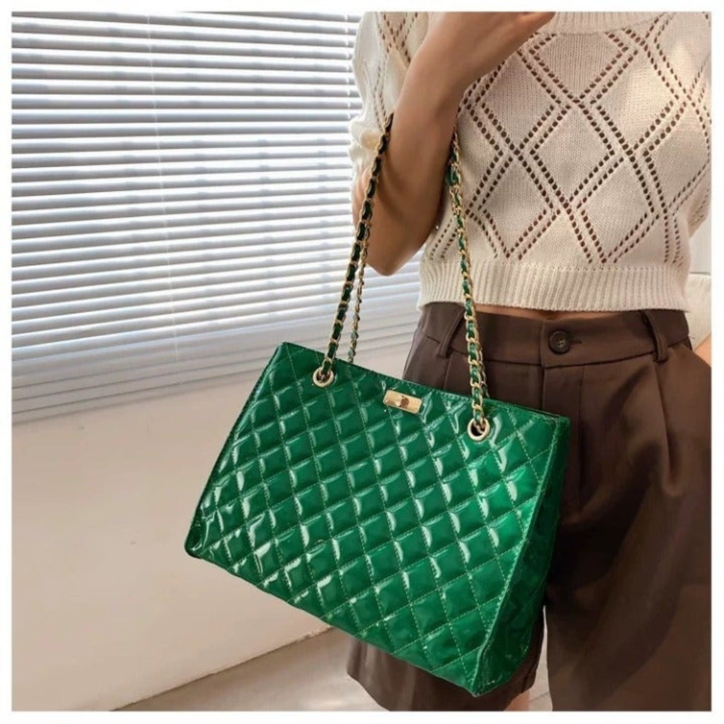 Patent Style Handbag | Adaeze Tote