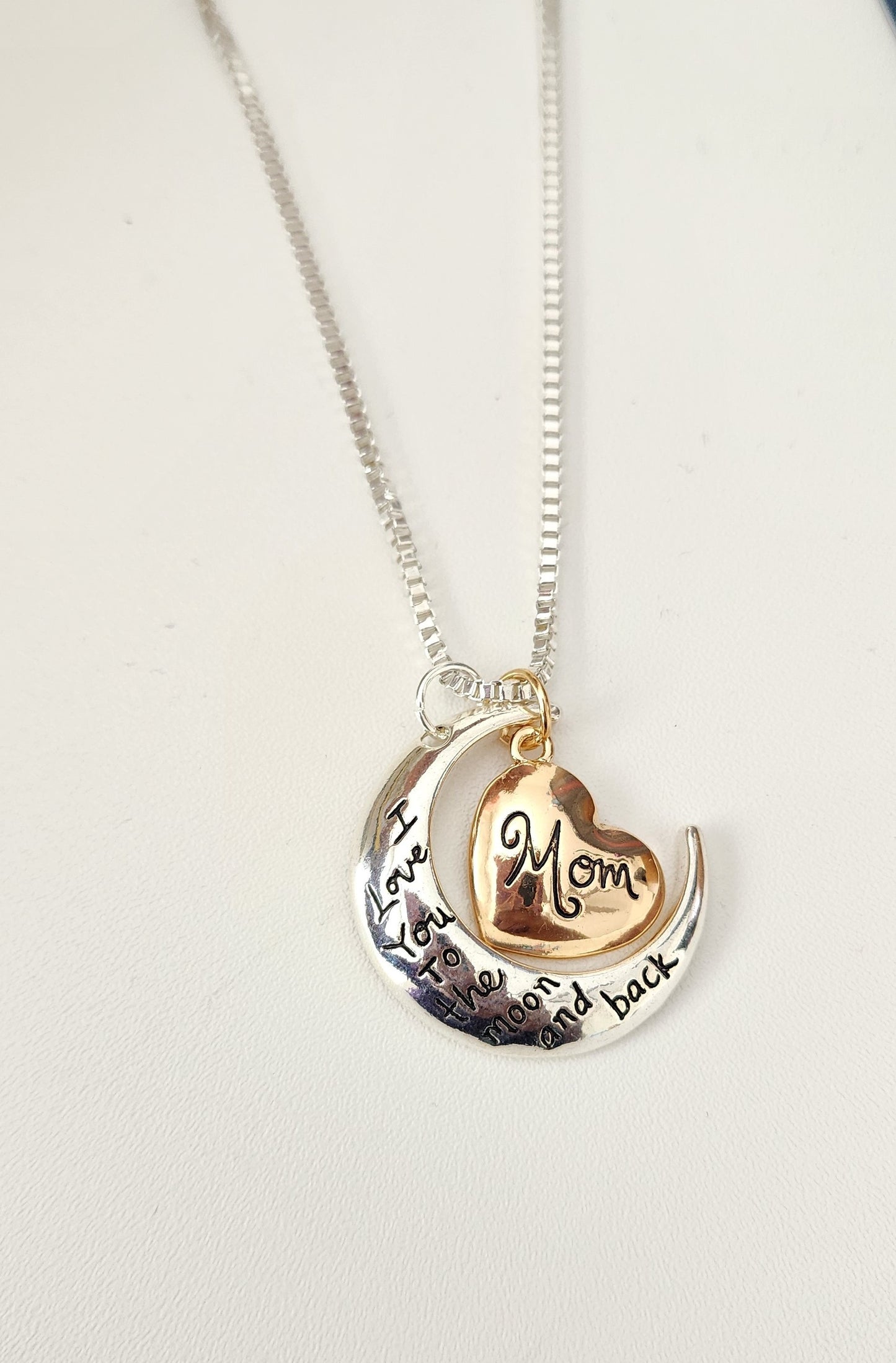 I love you to the moon and back pendant | Necklace for Mom